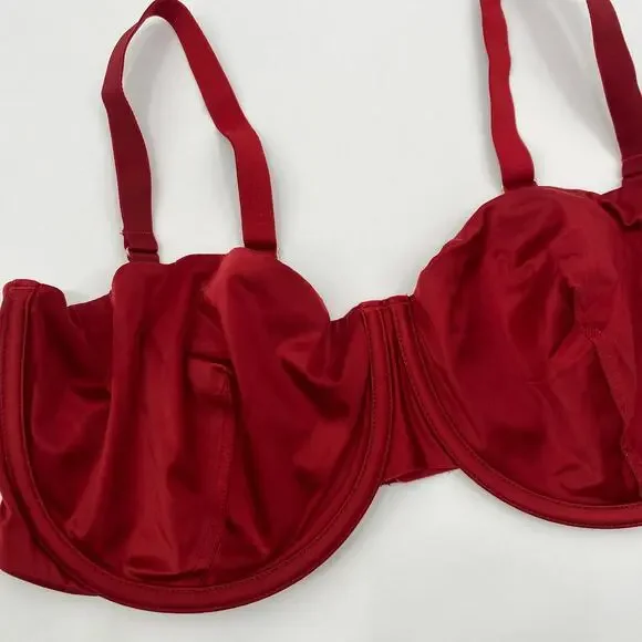 CUUP the balconette 38G red satin bra